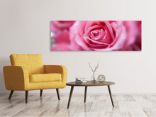 Laden Sie das Bild in den Galerie-Viewer, Leinwandbild Panorama Rosen Makro
