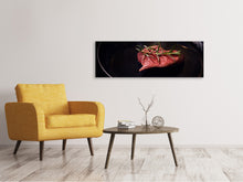 Laden Sie das Bild in den Galerie-Viewer, Leinwandbild Panorama Fleisch in der Pfanne