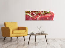 Laden Sie das Bild in den Galerie-Viewer, Leinwandbild Panorama Rohes Fleisch