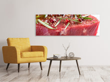Laden Sie das Bild in den Galerie-Viewer, Leinwandbild Panorama Rohes Fleisch