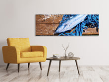 Laden Sie das Bild in den Galerie-Viewer, Leinwandbild Panorama Frisch gefangener Fisch