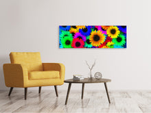 Laden Sie das Bild in den Galerie-Viewer, Leinwandbild Panorama Bunte Sonnenblumen