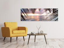 Laden Sie das Bild in den Galerie-Viewer, Leinwandbild Panorama Unter Palmenblätter