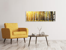 Laden Sie das Bild in den Galerie-Viewer, Leinwandbild Panorama Birkenwald