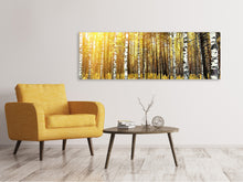 Laden Sie das Bild in den Galerie-Viewer, Leinwandbild Panorama Birkenwald