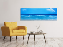 Laden Sie das Bild in den Galerie-Viewer, Leinwandbild Panorama Sanfte Strandwellen