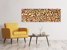 Laden Sie das Bild in den Galerie-Viewer, Leinwandbild Panorama Holzstämme