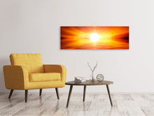 Laden Sie das Bild in den Galerie-Viewer, Leinwandbild Panorama Glühender Sonnenuntergang