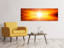Laden Sie das Bild in den Galerie-Viewer, Leinwandbild Panorama Glühender Sonnenuntergang