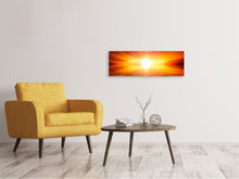 Laden Sie das Bild in den Galerie-Viewer, Leinwandbild Panorama Glühender Sonnenuntergang