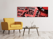 Laden Sie das Bild in den Galerie-Viewer, Leinwandbild Panorama Writings Music Grunge