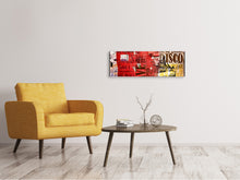 Laden Sie das Bild in den Galerie-Viewer, Leinwandbild Panorama Musiktext im Grungestil