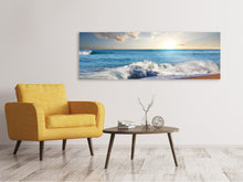 Laden Sie das Bild in den Galerie-Viewer, Leinwandbild Panorama Die Wellen des Meeres