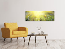 Laden Sie das Bild in den Galerie-Viewer, Leinwandbild Panorama Blumige Wiese