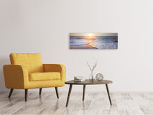 Laden Sie das Bild in den Galerie-Viewer, Leinwandbild Panorama Sonnenuntergang am Horizont