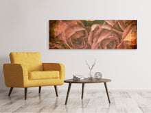 Laden Sie das Bild in den Galerie-Viewer, Leinwandbild Panorama Rosenbukett