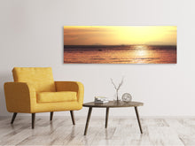 Laden Sie das Bild in den Galerie-Viewer, Leinwandbild Panorama Sonnenuntergang an der See