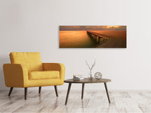 Laden Sie das Bild in den Galerie-Viewer, Leinwandbild Panorama Der Steg am Meer