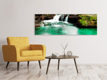 Laden Sie das Bild in den Galerie-Viewer, Leinwandbild Panorama Der Fluss am Wasserfall