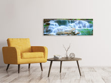 Laden Sie das Bild in den Galerie-Viewer, Leinwandbild Panorama Kaskaden Huay Mae Khamin