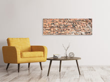 Laden Sie das Bild in den Galerie-Viewer, Leinwandbild Panorama Alte Backsteinmauer