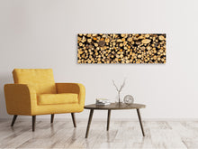 Laden Sie das Bild in den Galerie-Viewer, Leinwandbild Panorama Brennholz