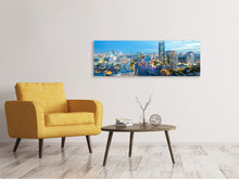 Laden Sie das Bild in den Galerie-Viewer, Leinwandbild Panorama Skyline Bangkok in der Abenddämmerung