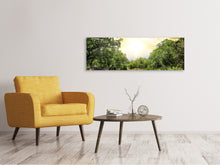 Laden Sie das Bild in den Galerie-Viewer, Leinwandbild Panorama Am Ende des Waldes