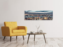 Laden Sie das Bild in den Galerie-Viewer, Leinwandbild Panorama Skyline Manhattan Citylights