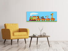 Laden Sie das Bild in den Galerie-Viewer, Leinwandbild Panorama Tierische Eisenbahn