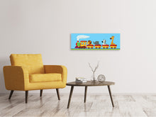 Laden Sie das Bild in den Galerie-Viewer, Leinwandbild Panorama Tierische Eisenbahn
