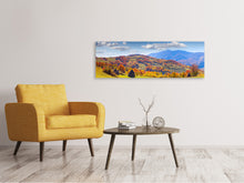 Laden Sie das Bild in den Galerie-Viewer, Leinwandbild Panorama Herbstliche Berglandschaft