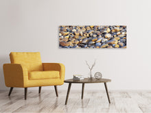 Laden Sie das Bild in den Galerie-Viewer, Leinwandbild Panorama Strandsteine