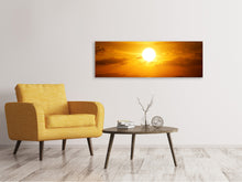 Laden Sie das Bild in den Galerie-Viewer, Leinwandbild Panorama Sonnenuntergang See