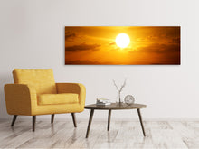 Laden Sie das Bild in den Galerie-Viewer, Leinwandbild Panorama Sonnenuntergang See