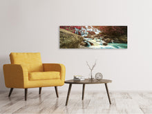 Laden Sie das Bild in den Galerie-Viewer, Leinwandbild Panorama Exotischer Wasserfall