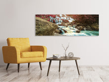 Laden Sie das Bild in den Galerie-Viewer, Leinwandbild Panorama Exotischer Wasserfall