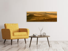 Laden Sie das Bild in den Galerie-Viewer, Leinwandbild Panorama Sonnenuntergang im Gebirge