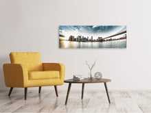 Laden Sie das Bild in den Galerie-Viewer, Leinwandbild Panorama Brooklyn Bridge From The Other Side