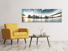 Laden Sie das Bild in den Galerie-Viewer, Leinwandbild Panorama Brooklyn Bridge From The Other Side