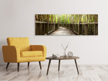 Laden Sie das Bild in den Galerie-Viewer, Leinwandbild Panorama Hölzerne Brücke