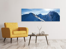 Laden Sie das Bild in den Galerie-Viewer, Leinwandbild Panorama Der Berg im Schnee