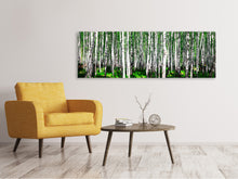 Laden Sie das Bild in den Galerie-Viewer, Leinwandbild Panorama Sommerlicher Birkenwald