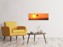 Laden Sie das Bild in den Galerie-Viewer, Leinwandbild Panorama Heissluftballon bei Sonnenuntergang