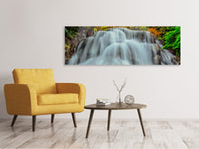 Laden Sie das Bild in den Galerie-Viewer, Leinwandbild Panorama Fallendes Gewässer