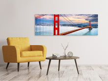 Laden Sie das Bild in den Galerie-Viewer, Leinwandbild Panorama Der Golden Gate Bridge bei Sonnenuntergang