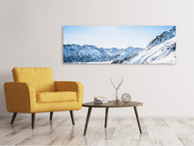 Laden Sie das Bild in den Galerie-Viewer, Leinwandbild Panorama Bergpanorama im Schnee