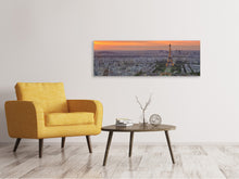Laden Sie das Bild in den Galerie-Viewer, Leinwandbild Panorama Skyline Paris bei Sonnenuntergang