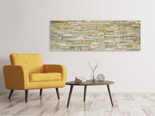 Laden Sie das Bild in den Galerie-Viewer, Leinwandbild Panorama Edle Steinmauer
