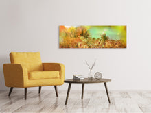 Laden Sie das Bild in den Galerie-Viewer, Leinwandbild Panorama Blumenwiese in der Abenddämmerung
